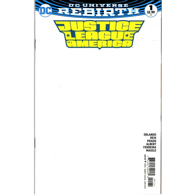 Justice League of America #1 Blank Cover